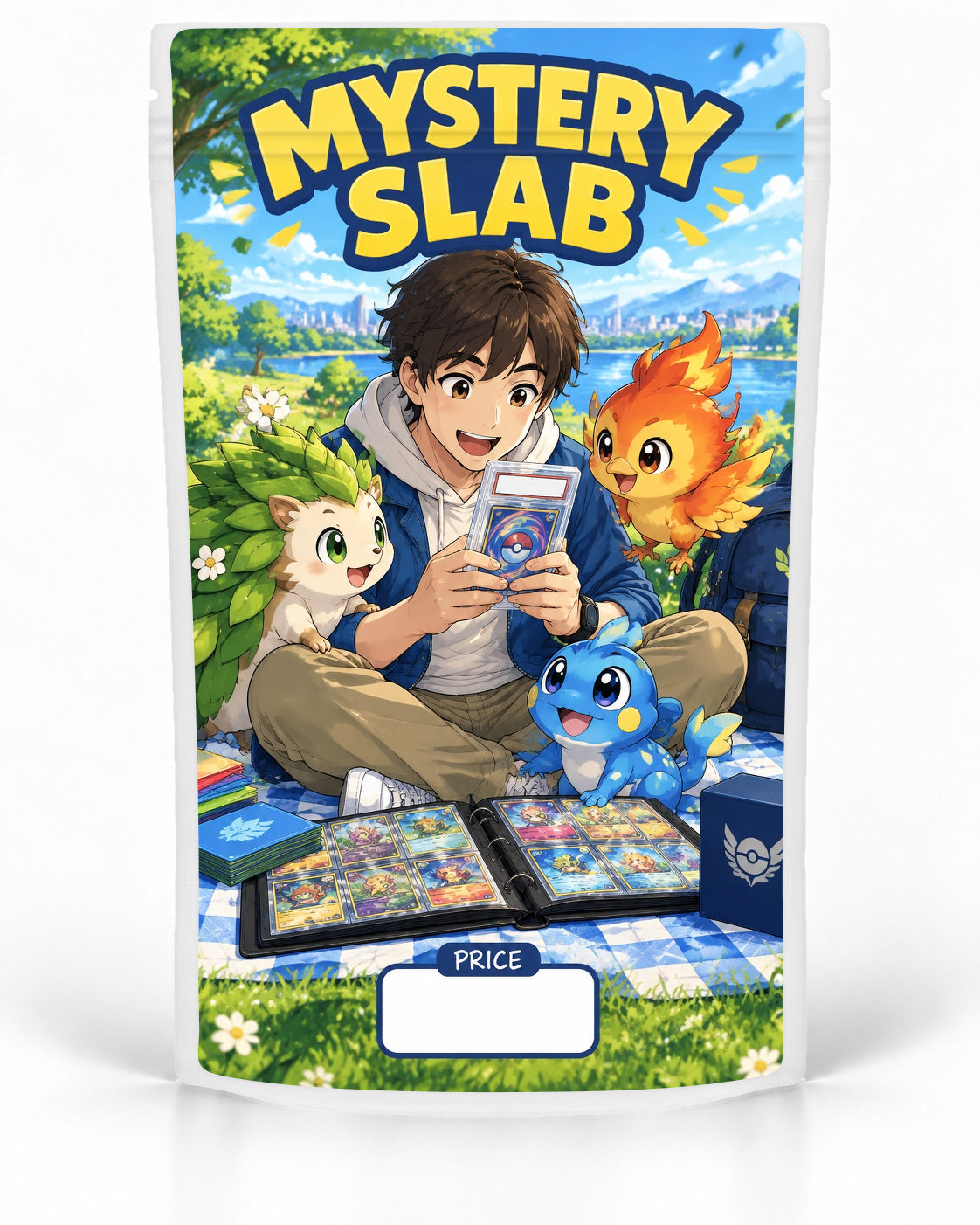 Collector Picnic labelled Mystery Slab bag for TCG graded-card packaging