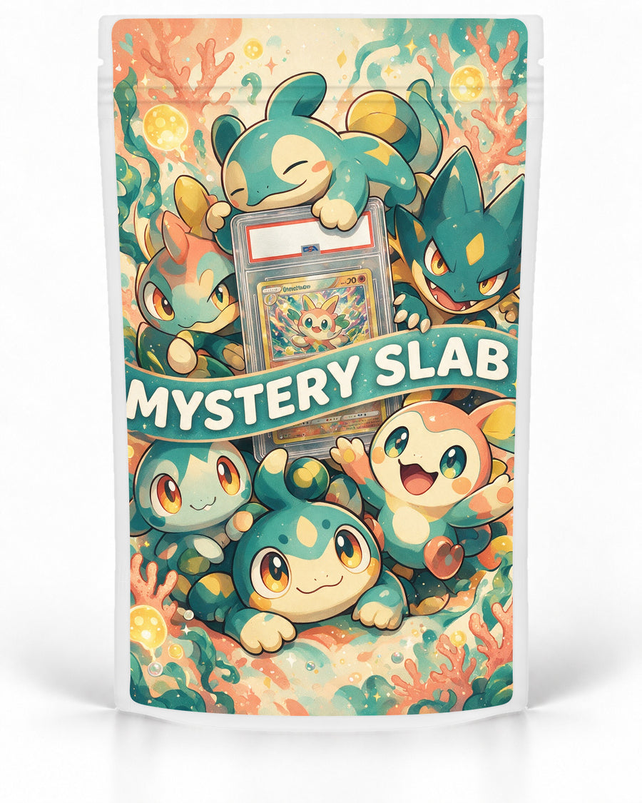 Coral Characters labelled Mystery Slab bag for TCG graded-card packaging