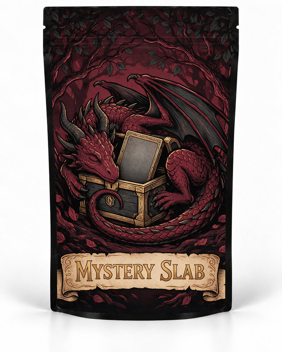 Dragon Treasure – Labelled mystery slab bag mockup by POP 1 Prints
