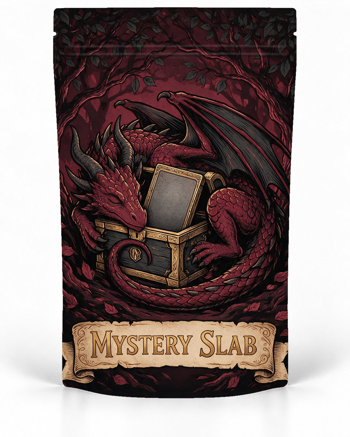 Dragon Treasure – Direct-Printed mystery slab bag mockup by POP 1 Prints
