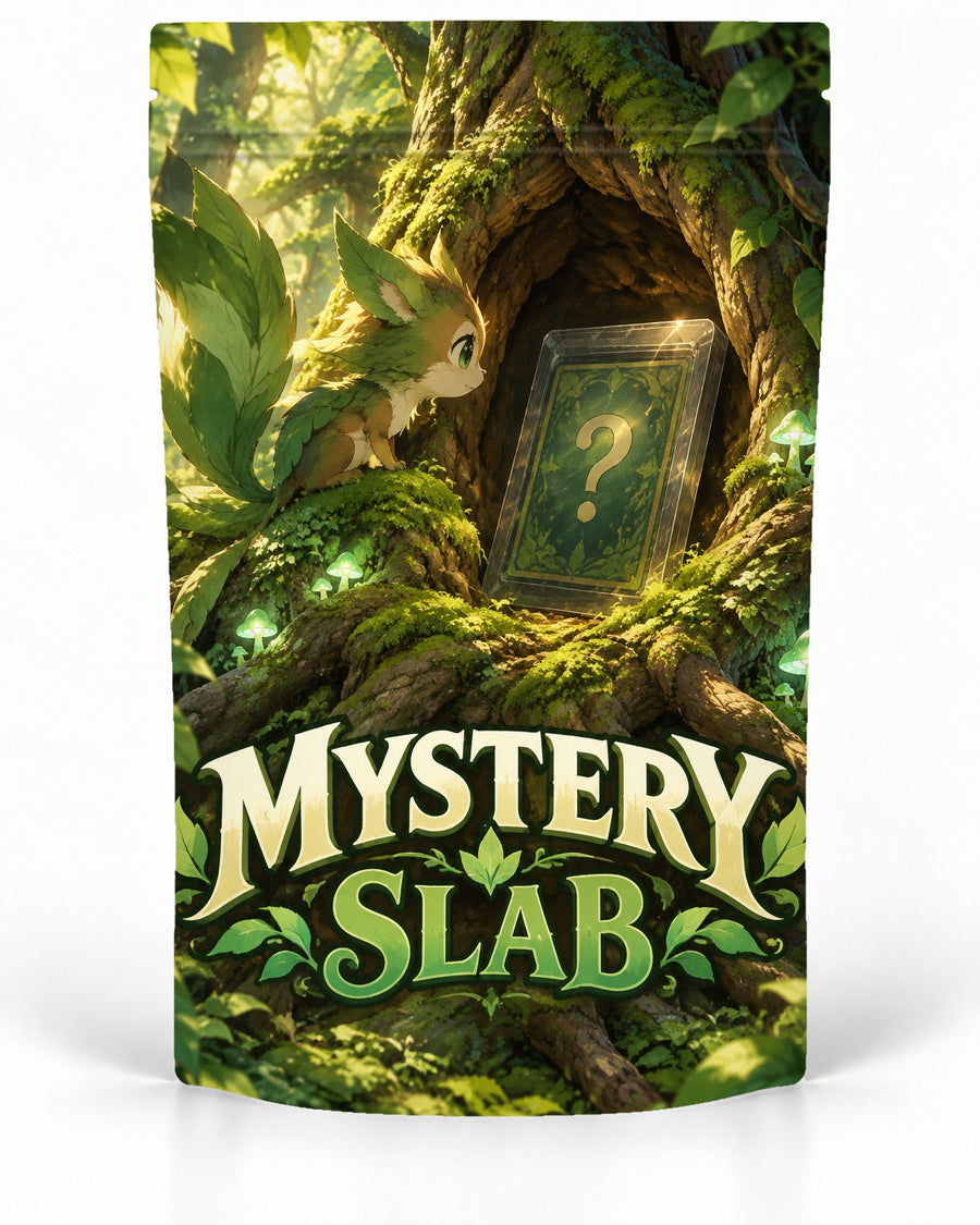Forest Hollow direct-printed Mystery Slab bag for TCG graded-card packaging
