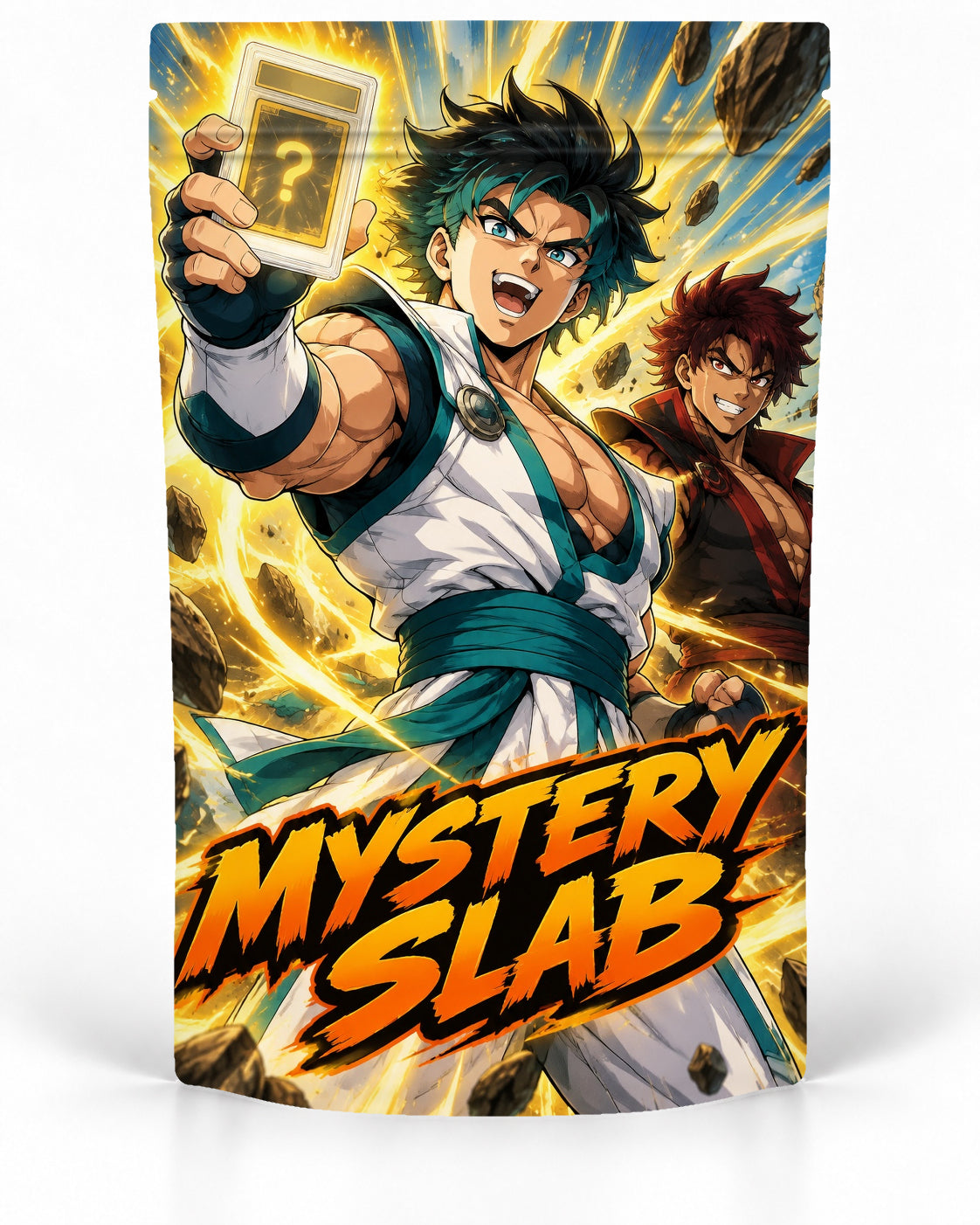 Golden Action direct-printed Mystery Slab bag for TCG graded-card packaging