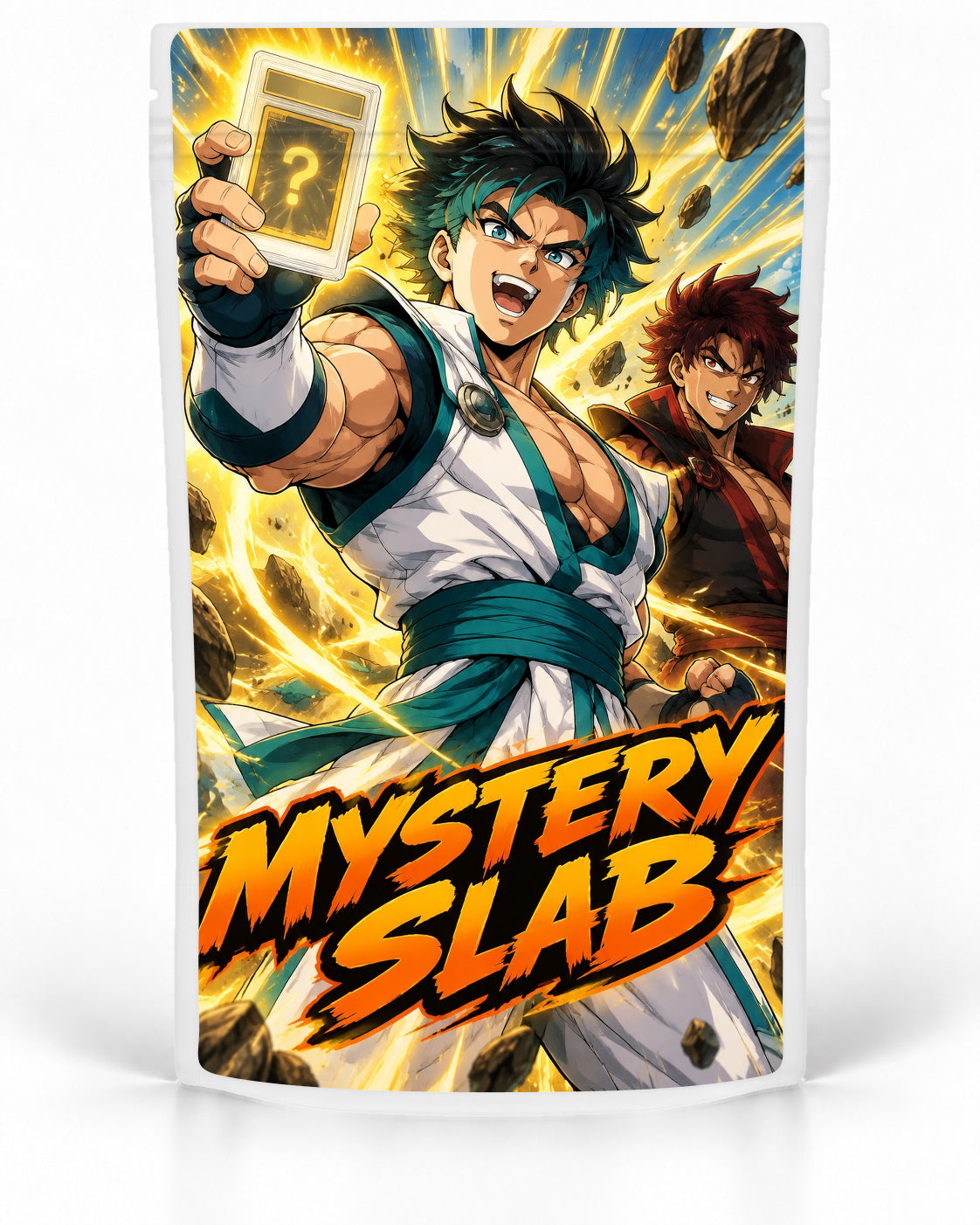 Golden Action labelled Mystery Slab bag for TCG graded-card packaging