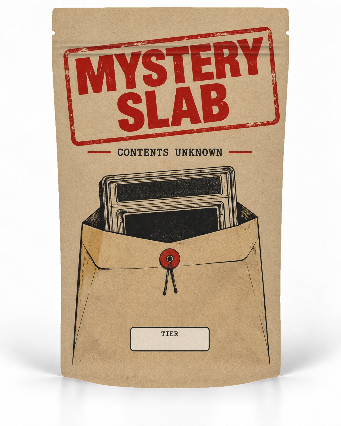 Kraft Envelope – Direct-Printed mystery slab bag mockup by POP 1 Prints