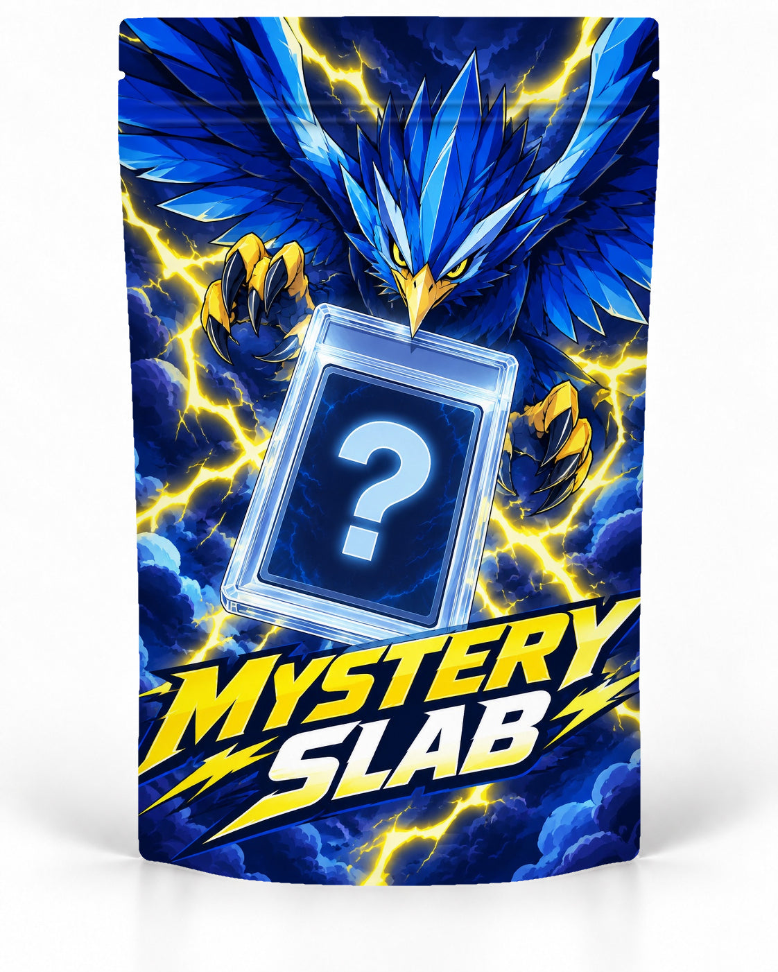 Lightning Bird direct-printed Mystery Slab bag for TCG graded-card packaging