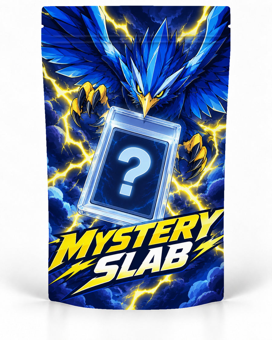 Lightning Bird direct-printed Mystery Slab bag for TCG graded-card packaging