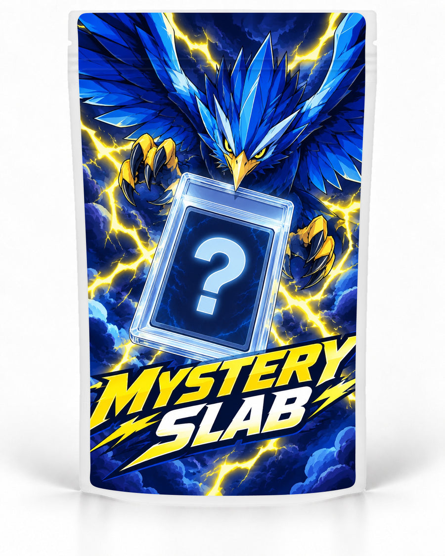 Lightning Bird labelled Mystery Slab bag for TCG graded-card packaging