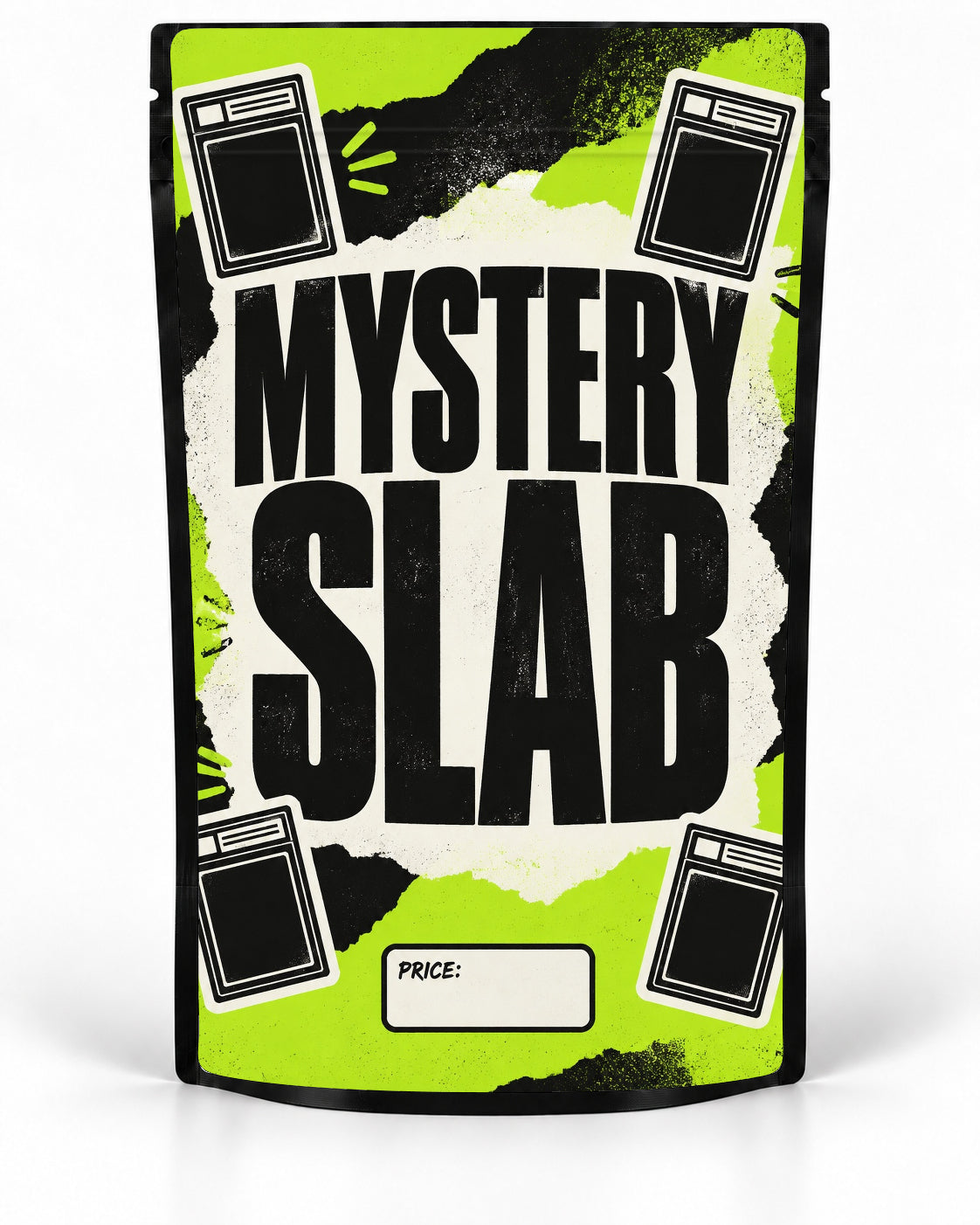 Lime – Labelled mystery slab bag mockup by POP 1 Prints