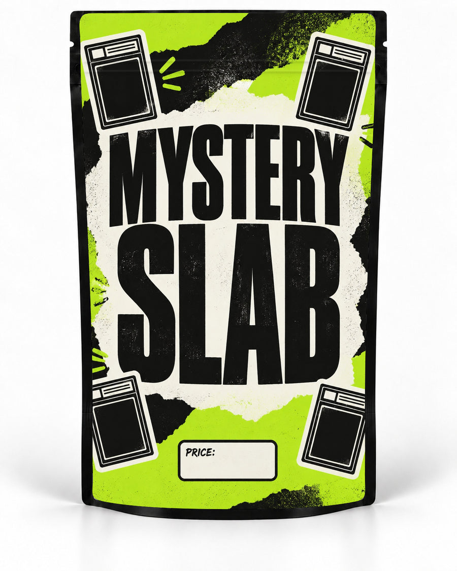 Lime – Labelled mystery slab bag mockup by POP 1 Prints