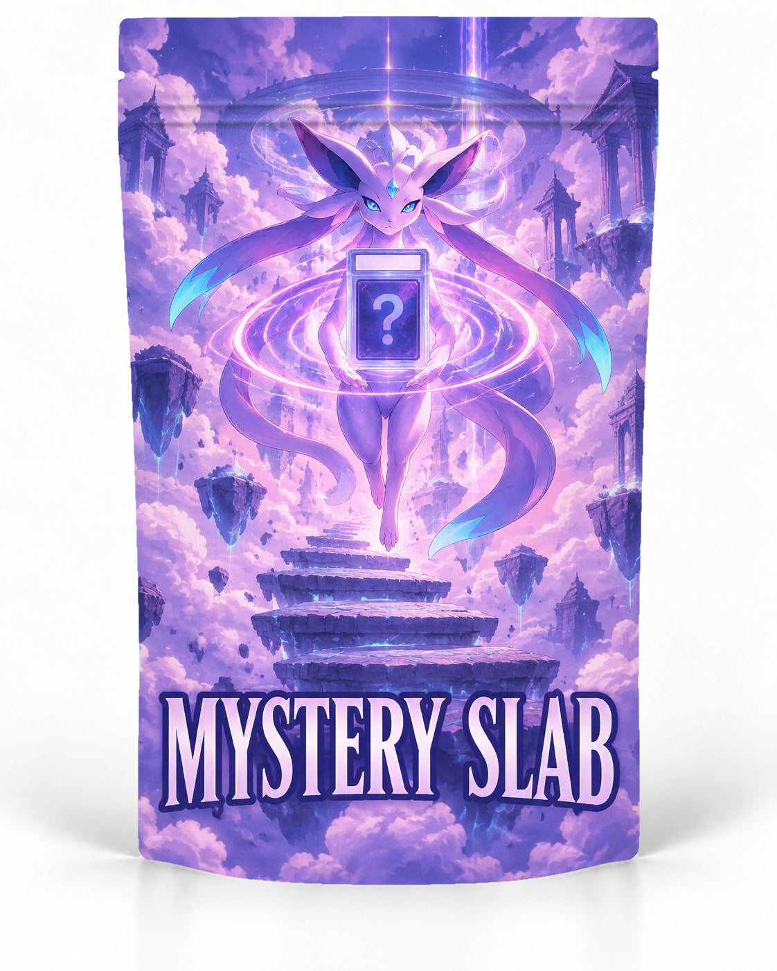 Psychic Sky direct-printed Mystery Slab bag for TCG graded-card packaging