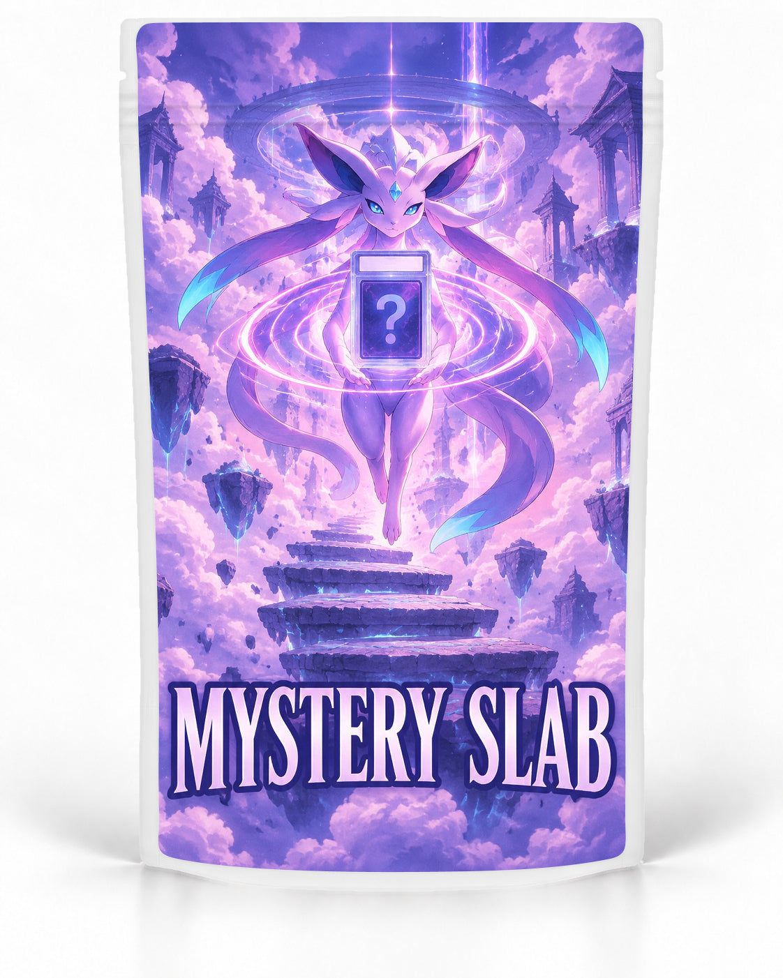 Psychic Sky labelled Mystery Slab bag for TCG graded-card packaging
