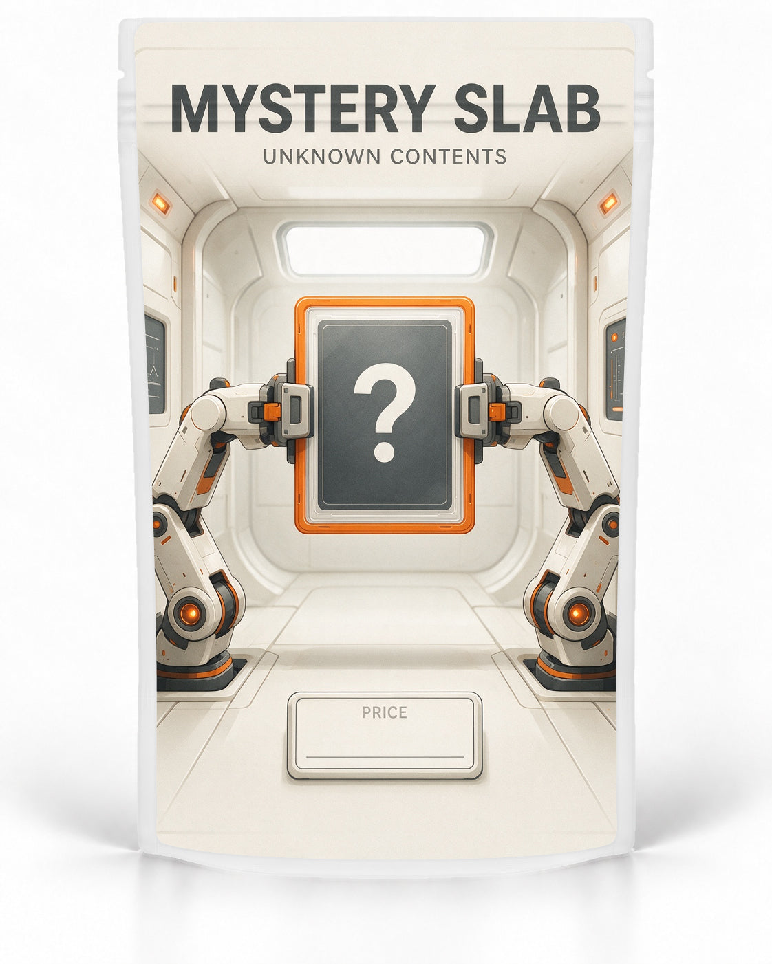 Robot Lab – Labelled mystery slab bag mockup by POP 1 Prints