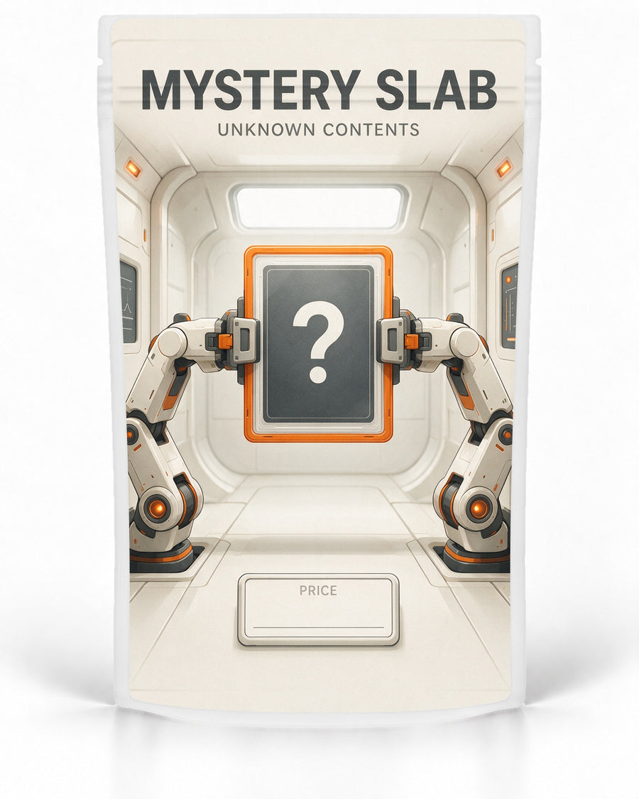 Robot Lab – Labelled mystery slab bag mockup by POP 1 Prints