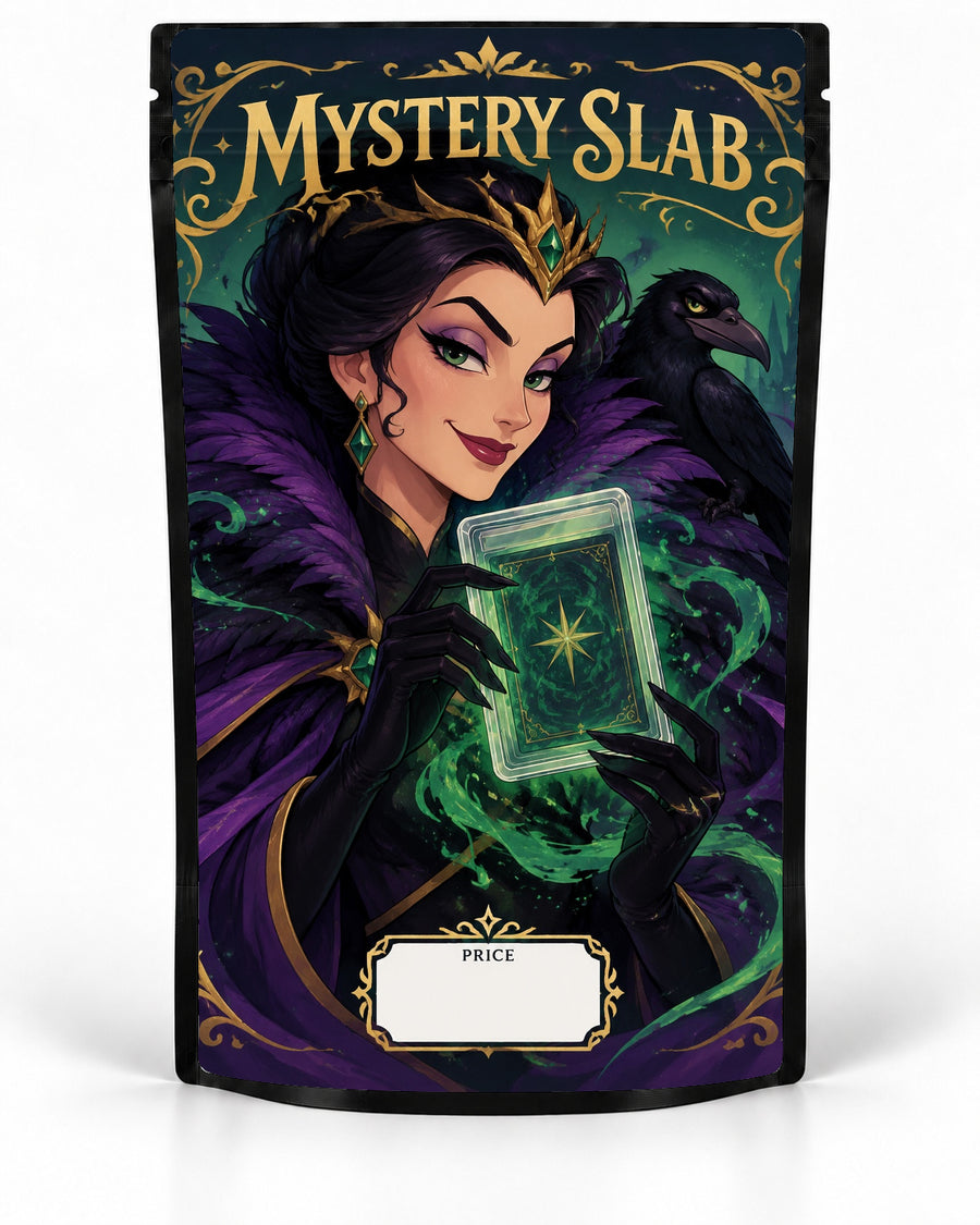 Sorceress Raven labelled Mystery Slab bag for TCG graded-card packaging