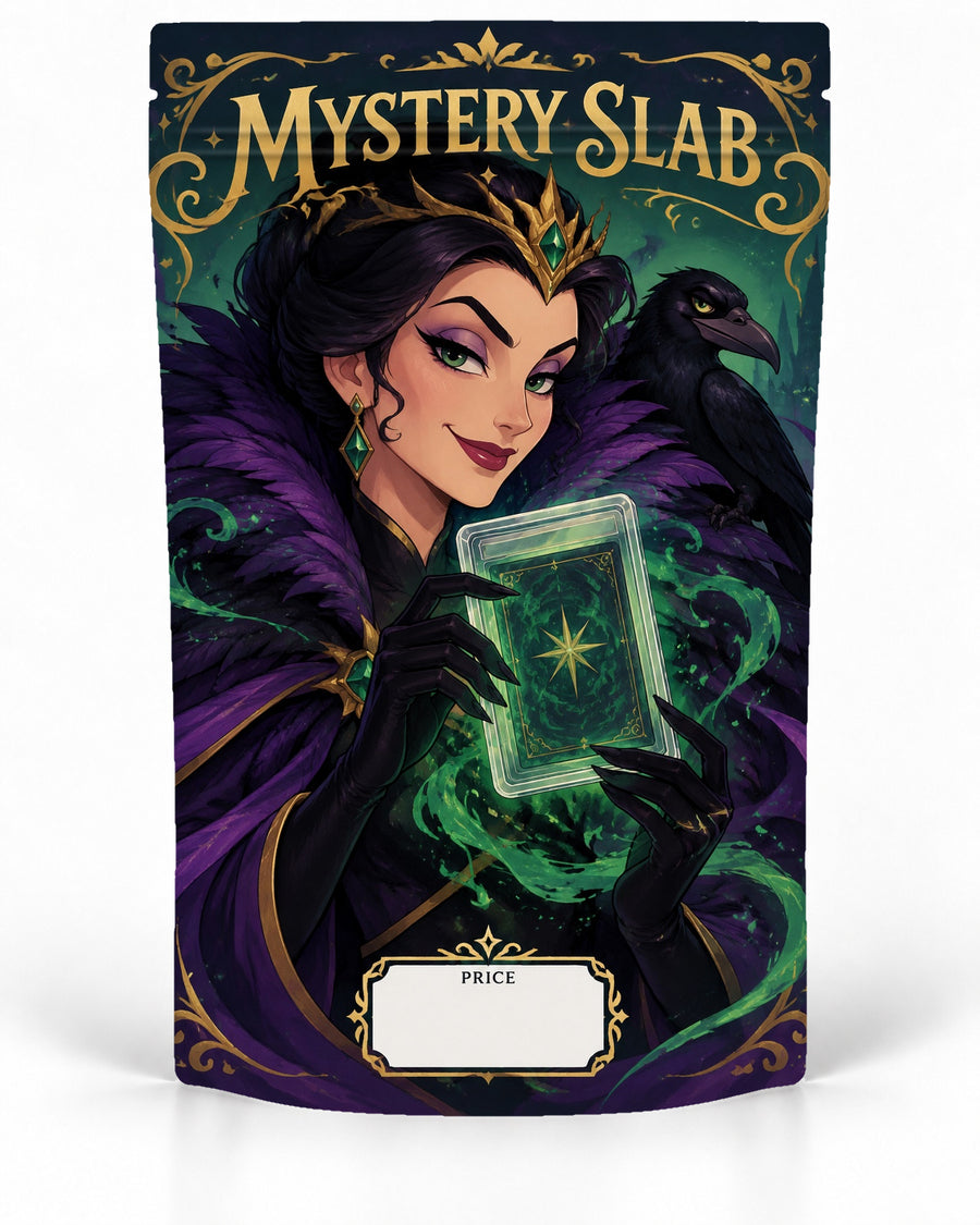 Sorceress Raven direct-printed Mystery Slab bag for TCG graded-card packaging