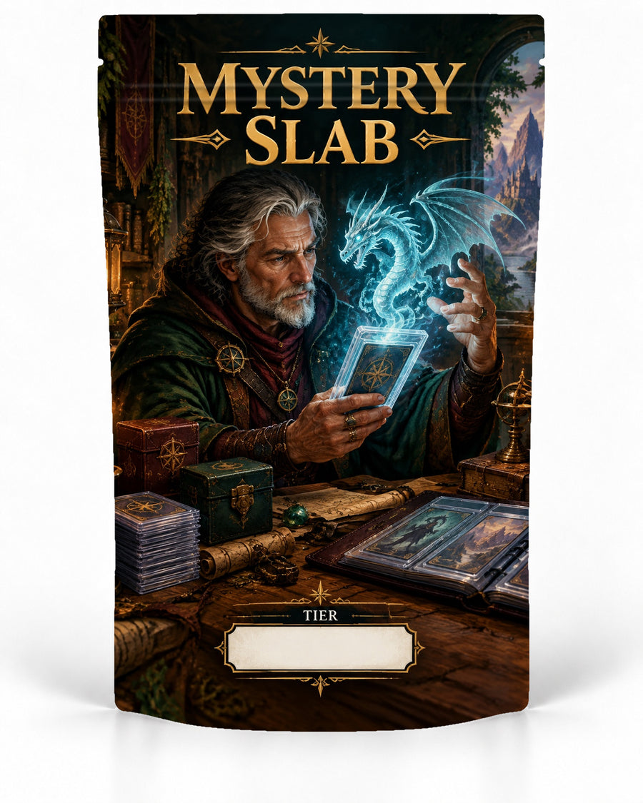 Wizard Dragon direct-printed Mystery Slab bag for TCG graded-card packaging